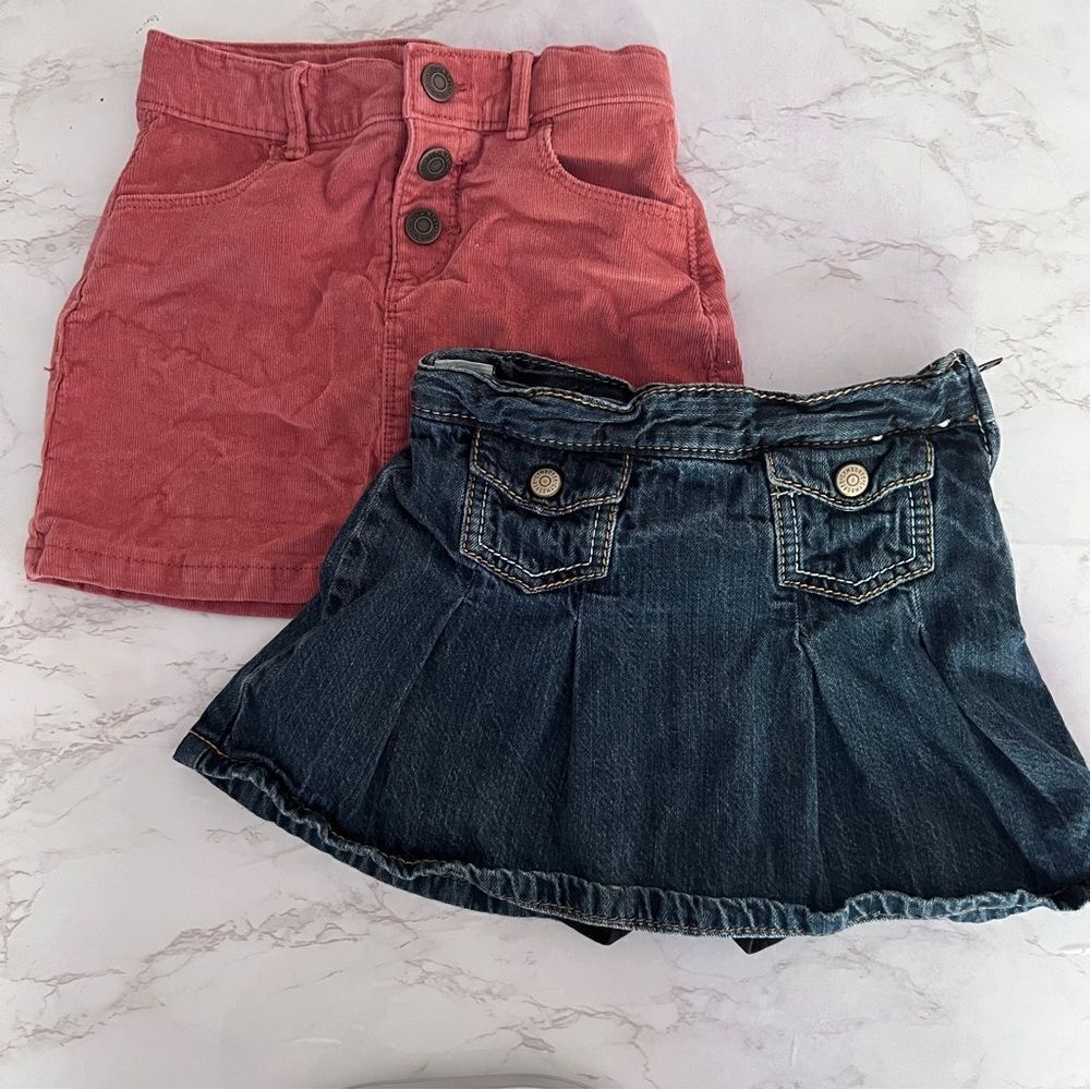 Old Navy / Gymboree Denim and Corduroy Mini Skirts Toddler Girls 4T EUC